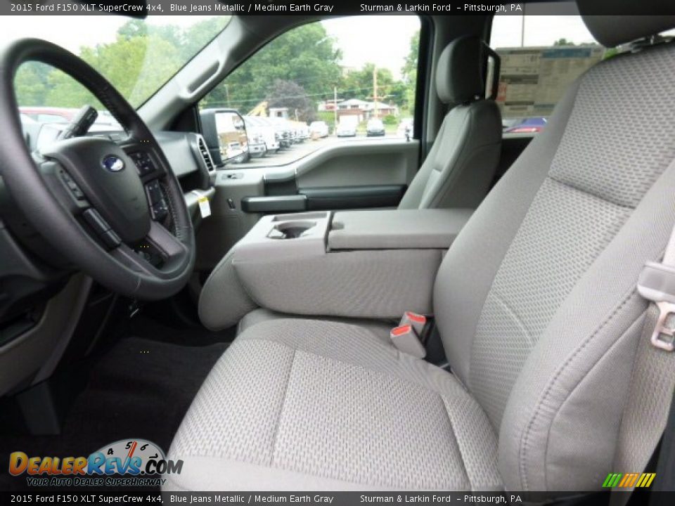 2015 Ford F150 XLT SuperCrew 4x4 Blue Jeans Metallic / Medium Earth Gray Photo #8