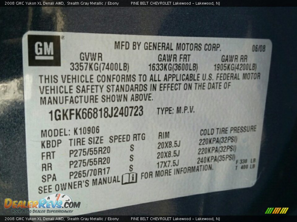 2008 GMC Yukon XL Denali AWD Stealth Gray Metallic / Ebony Photo #20
