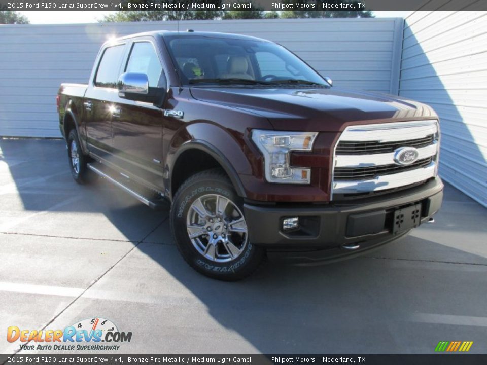 2015 Ford F150 Lariat SuperCrew 4x4 Bronze Fire Metallic / Medium Light Camel Photo #1
