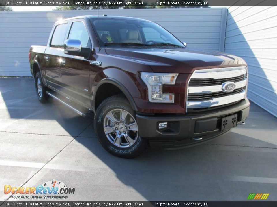 2015 Ford F150 Lariat SuperCrew 4x4 Bronze Fire Metallic / Medium Light Camel Photo #2