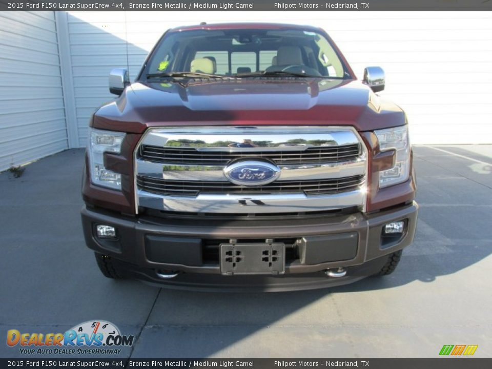 2015 Ford F150 Lariat SuperCrew 4x4 Bronze Fire Metallic / Medium Light Camel Photo #8
