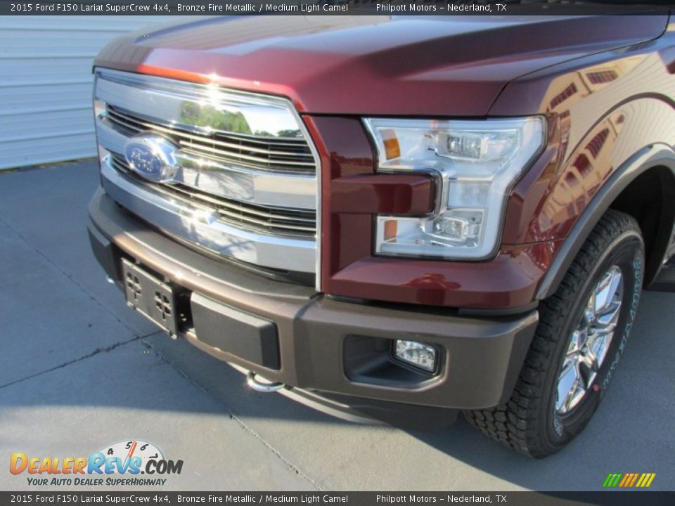 2015 Ford F150 Lariat SuperCrew 4x4 Bronze Fire Metallic / Medium Light Camel Photo #10