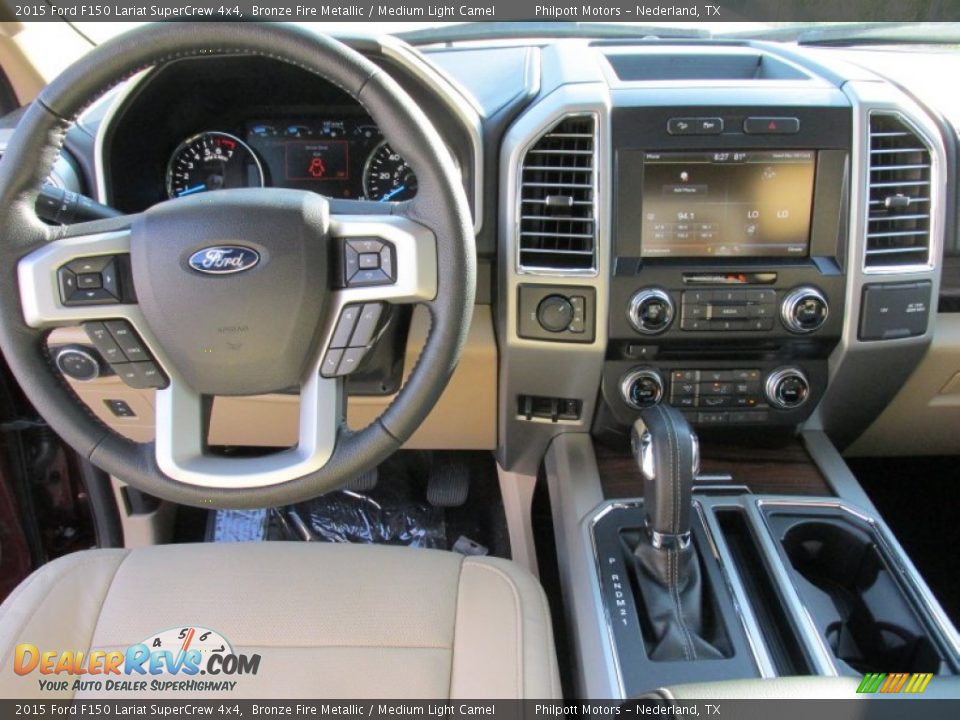 2015 Ford F150 Lariat SuperCrew 4x4 Bronze Fire Metallic / Medium Light Camel Photo #25