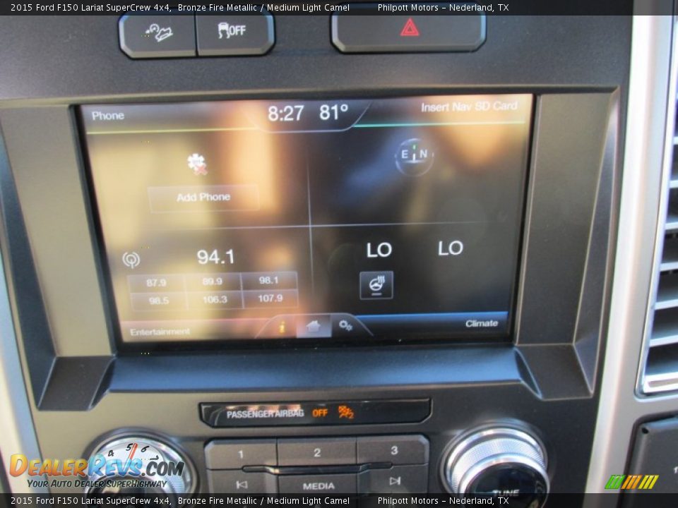 2015 Ford F150 Lariat SuperCrew 4x4 Bronze Fire Metallic / Medium Light Camel Photo #27