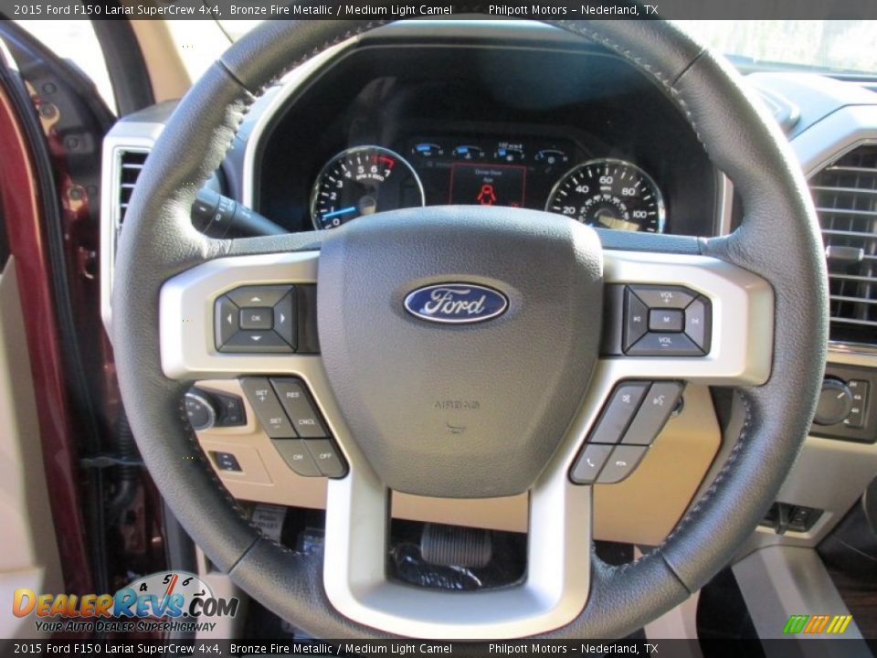 2015 Ford F150 Lariat SuperCrew 4x4 Bronze Fire Metallic / Medium Light Camel Photo #34