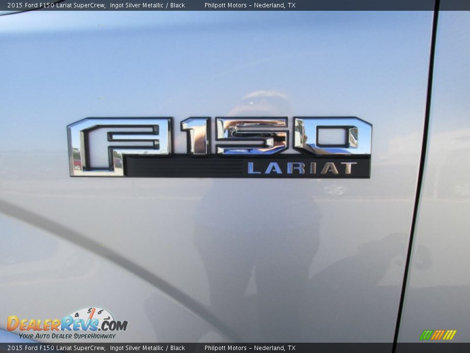 2015 Ford F150 Lariat SuperCrew Ingot Silver Metallic / Black Photo #14