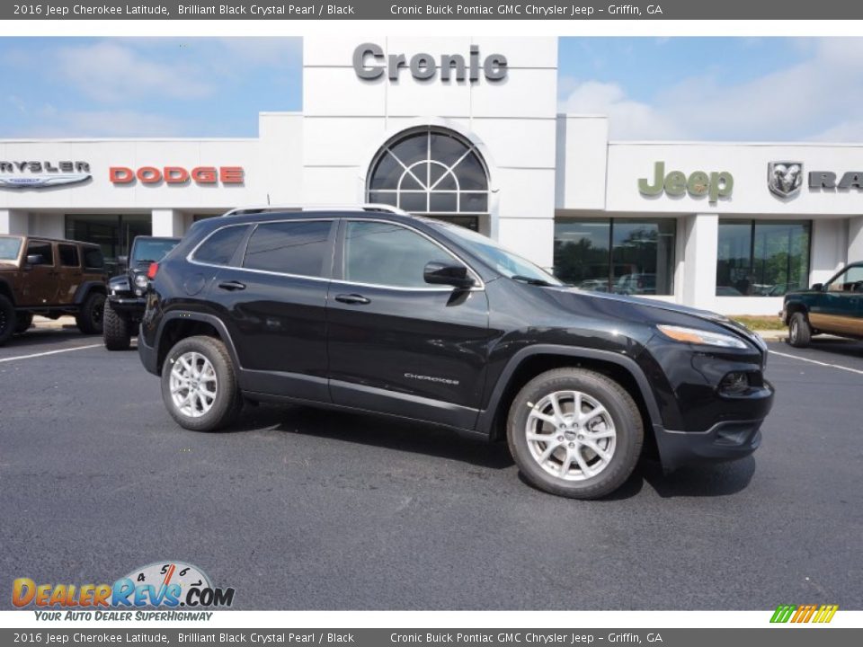 2016 Jeep Cherokee Latitude Brilliant Black Crystal Pearl / Black Photo #1