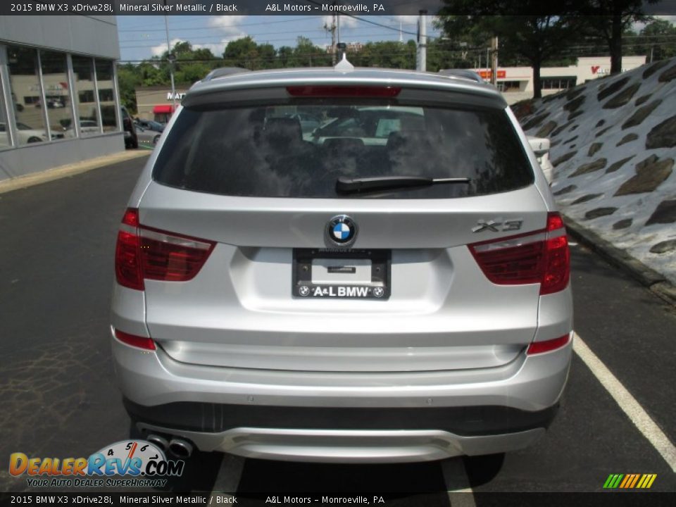 2015 BMW X3 xDrive28i Mineral Silver Metallic / Black Photo #5
