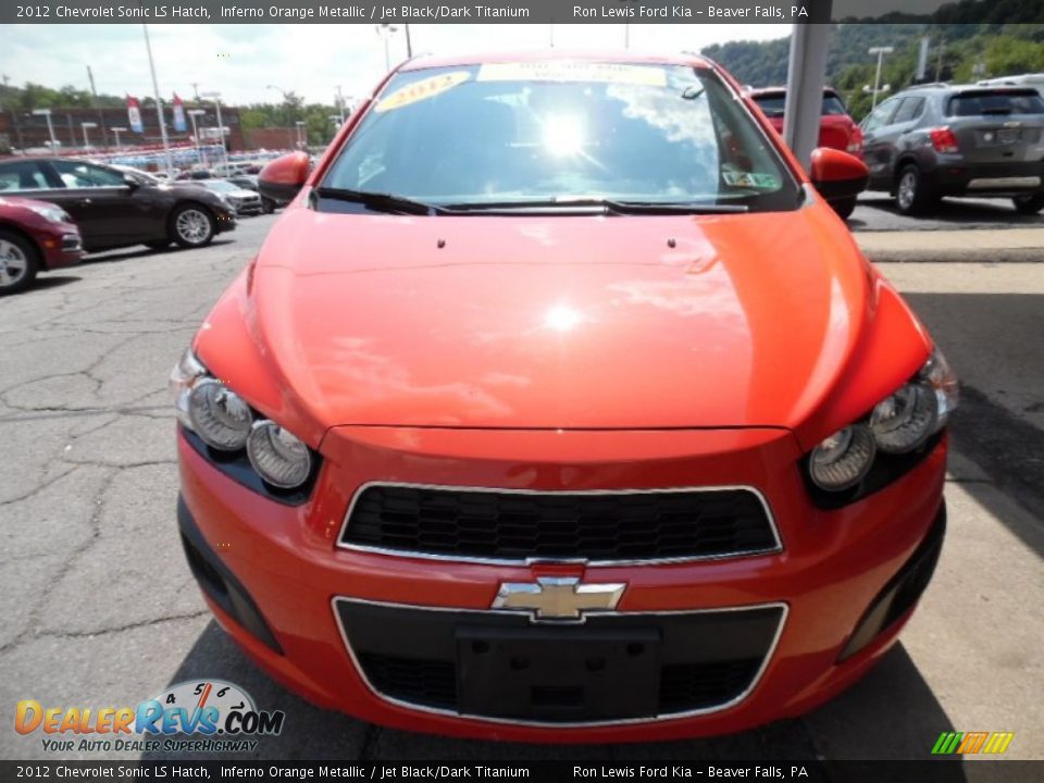 2012 Chevrolet Sonic LS Hatch Inferno Orange Metallic / Jet Black/Dark Titanium Photo #9