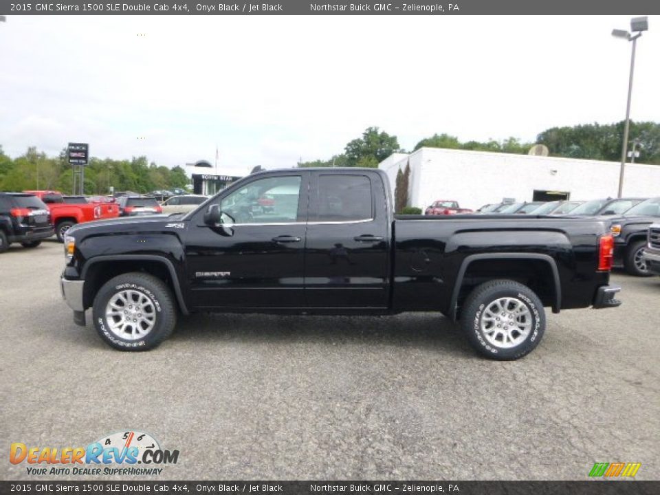 2015 GMC Sierra 1500 SLE Double Cab 4x4 Onyx Black / Jet Black Photo #3
