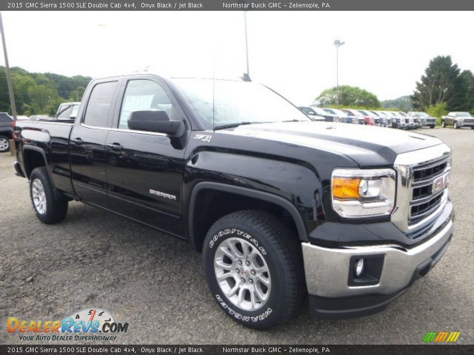 2015 GMC Sierra 1500 SLE Double Cab 4x4 Onyx Black / Jet Black Photo #11