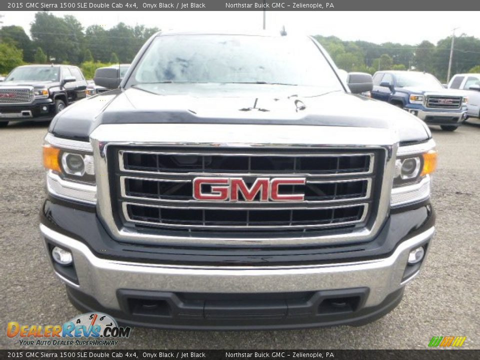 2015 GMC Sierra 1500 SLE Double Cab 4x4 Onyx Black / Jet Black Photo #12