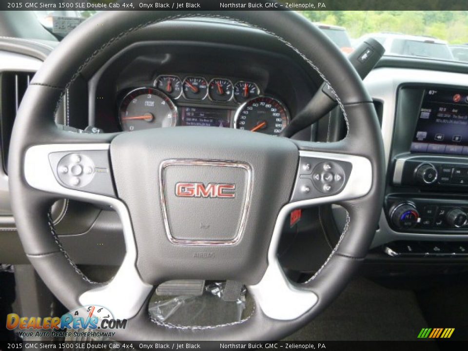 2015 GMC Sierra 1500 SLE Double Cab 4x4 Onyx Black / Jet Black Photo #17
