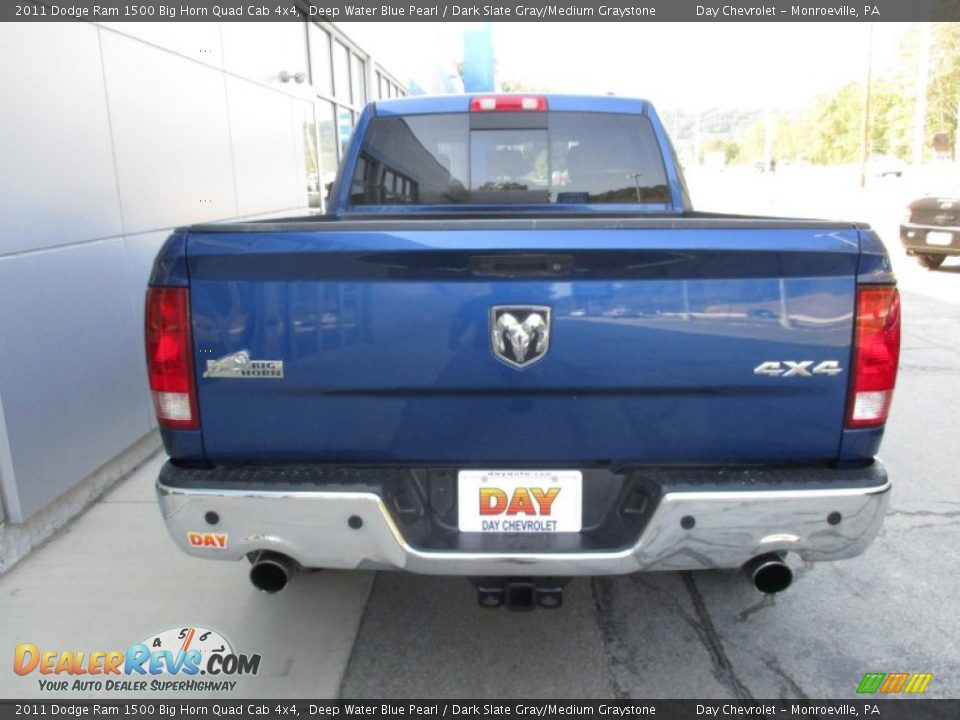 2011 Dodge Ram 1500 Big Horn Quad Cab 4x4 Deep Water Blue Pearl / Dark Slate Gray/Medium Graystone Photo #5