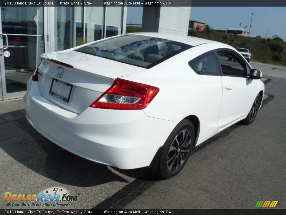 2013 Honda Civic EX Coupe Taffeta White / Gray Photo #8