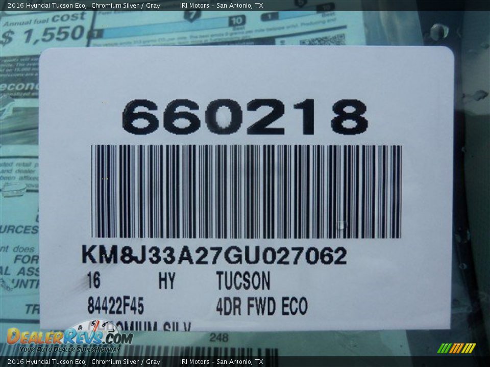 2016 Hyundai Tucson Eco Chromium Silver / Gray Photo #16