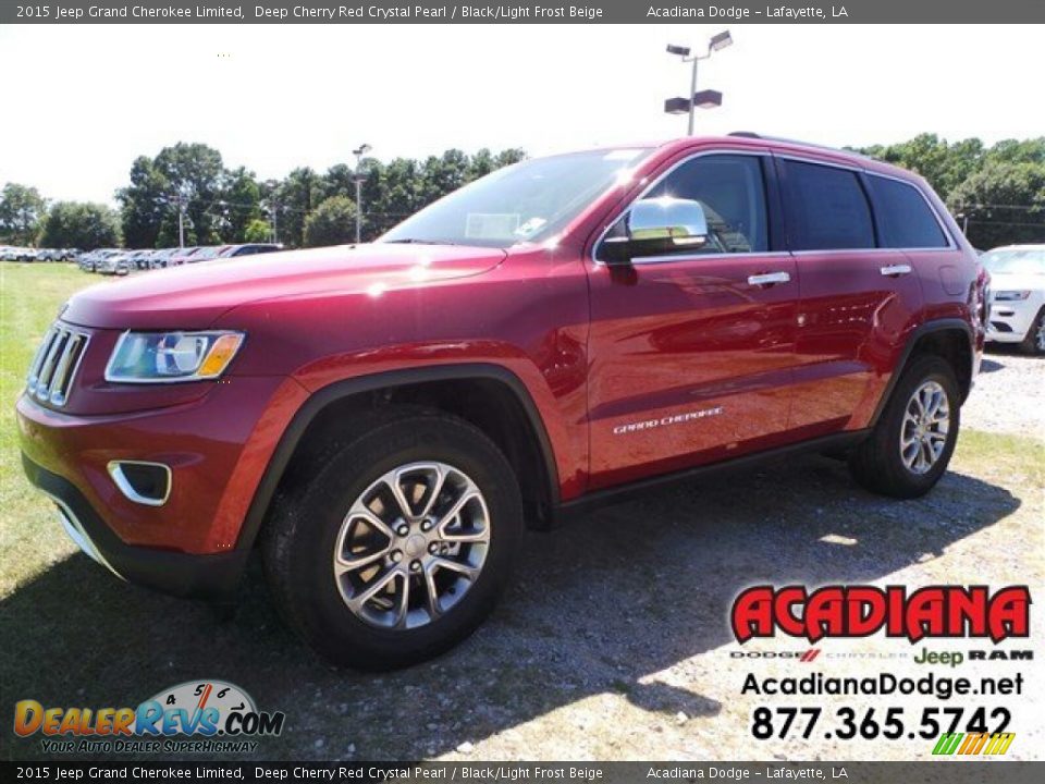 2015 Jeep Grand Cherokee Limited Deep Cherry Red Crystal Pearl / Black/Light Frost Beige Photo #1
