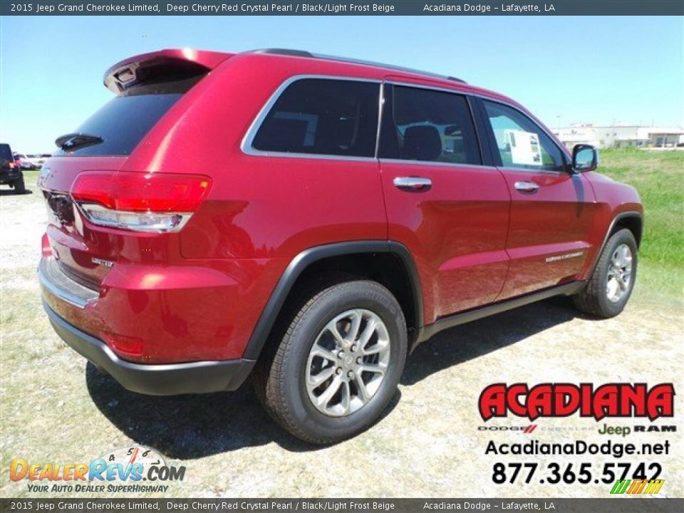 2015 Jeep Grand Cherokee Limited Deep Cherry Red Crystal Pearl / Black/Light Frost Beige Photo #3