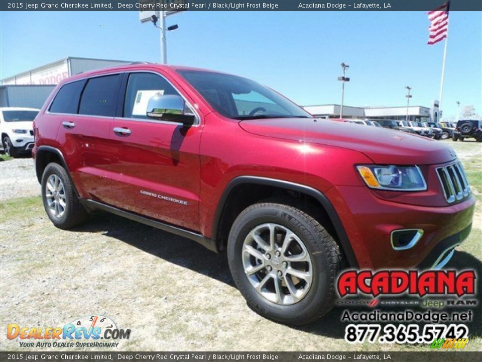 2015 Jeep Grand Cherokee Limited Deep Cherry Red Crystal Pearl / Black/Light Frost Beige Photo #4