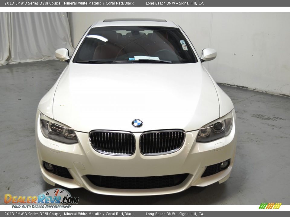 2013 BMW 3 Series 328i Coupe Mineral White Metallic / Coral Red/Black Photo #4