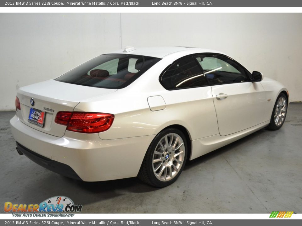 2013 BMW 3 Series 328i Coupe Mineral White Metallic / Coral Red/Black Photo #5