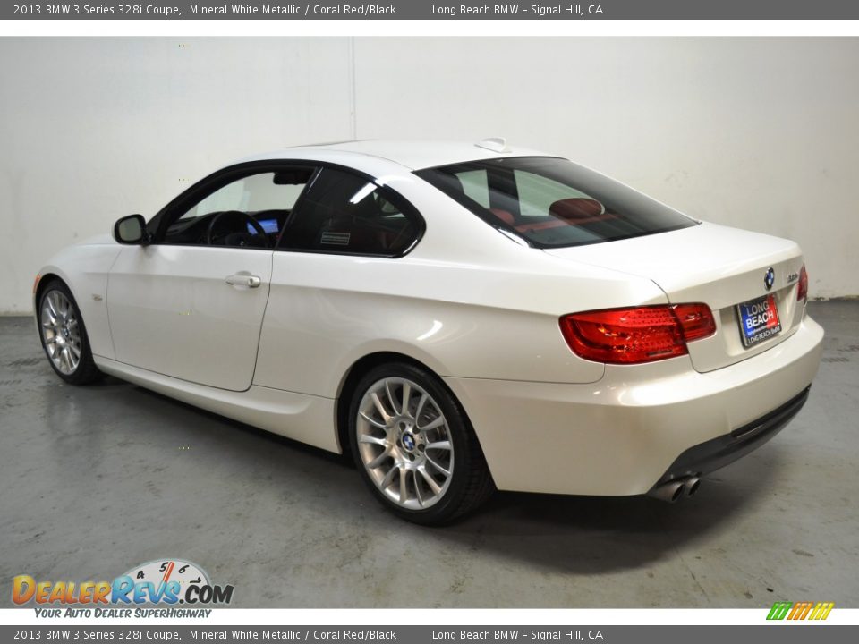2013 BMW 3 Series 328i Coupe Mineral White Metallic / Coral Red/Black Photo #6