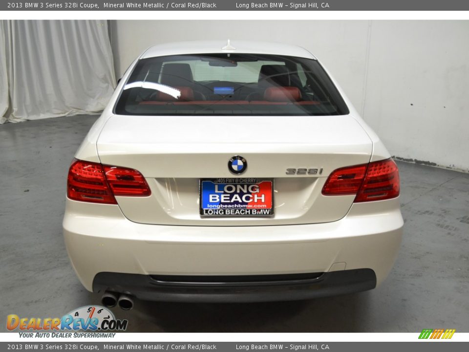 2013 BMW 3 Series 328i Coupe Mineral White Metallic / Coral Red/Black Photo #7