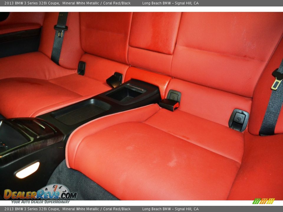 2013 BMW 3 Series 328i Coupe Mineral White Metallic / Coral Red/Black Photo #15