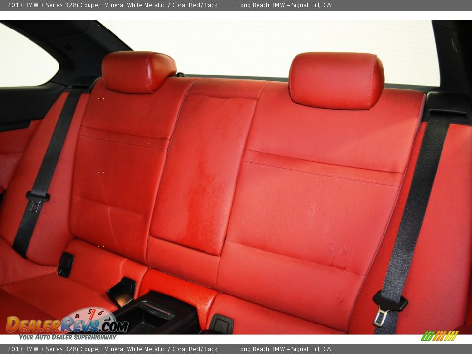 2013 BMW 3 Series 328i Coupe Mineral White Metallic / Coral Red/Black Photo #16