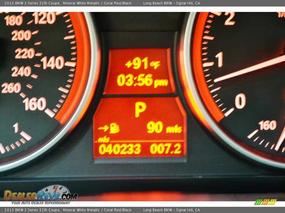 2013 BMW 3 Series 328i Coupe Mineral White Metallic / Coral Red/Black Photo #22