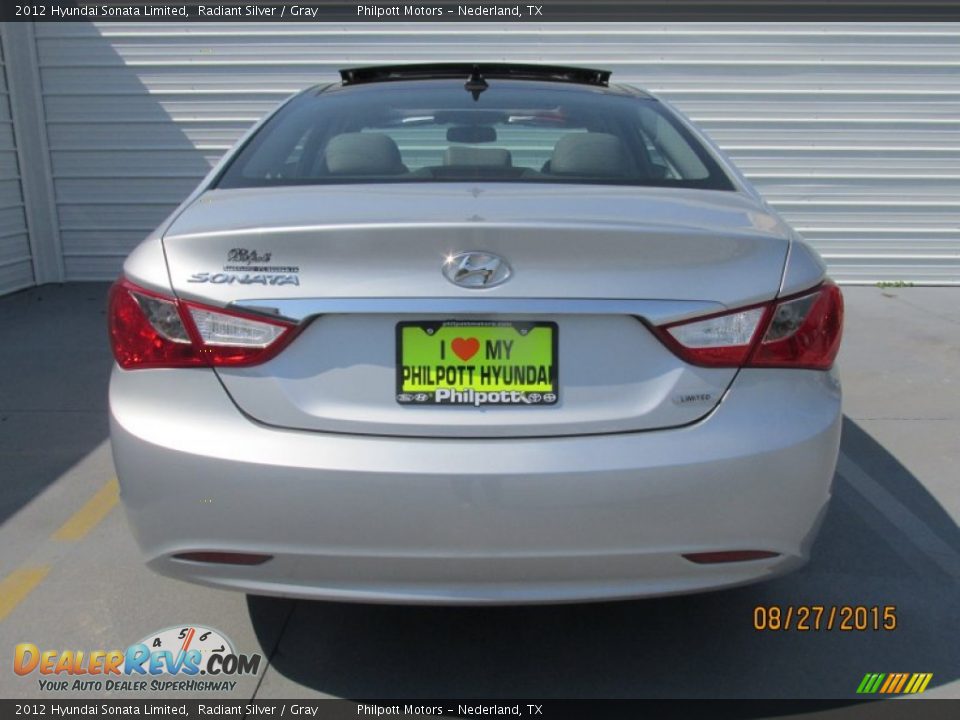 2012 Hyundai Sonata Limited Radiant Silver / Gray Photo #10