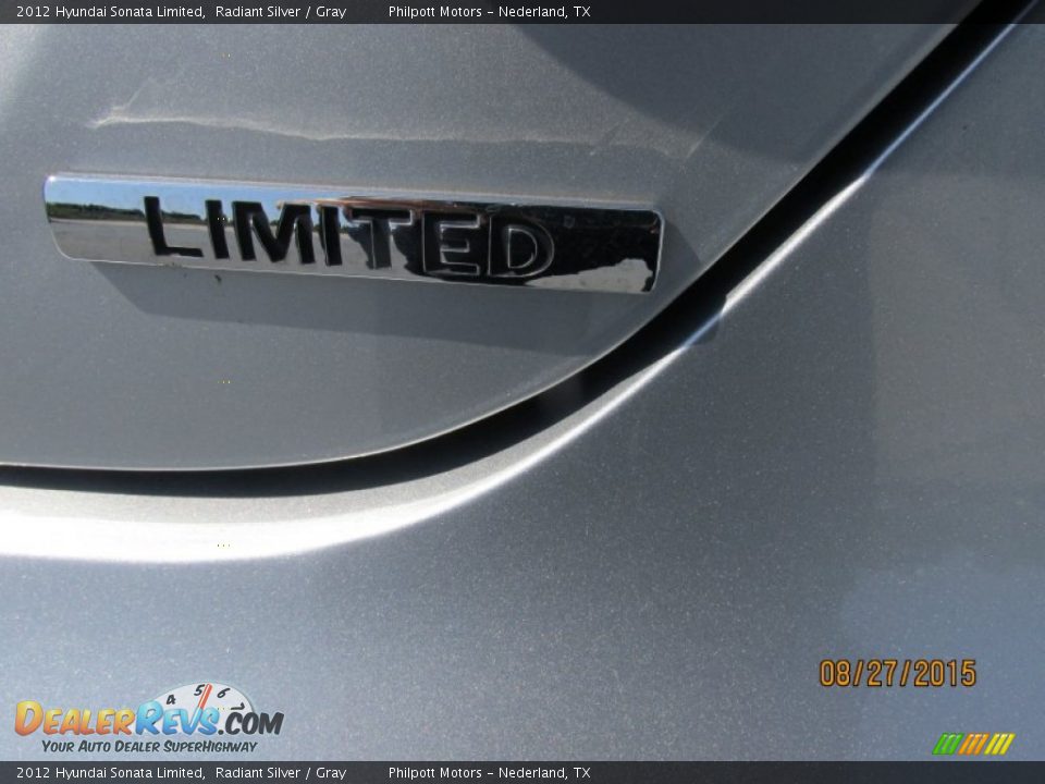 2012 Hyundai Sonata Limited Radiant Silver / Gray Photo #15