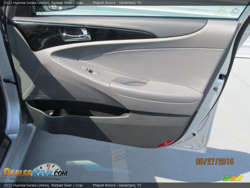 2012 Hyundai Sonata Limited Radiant Silver / Gray Photo #23