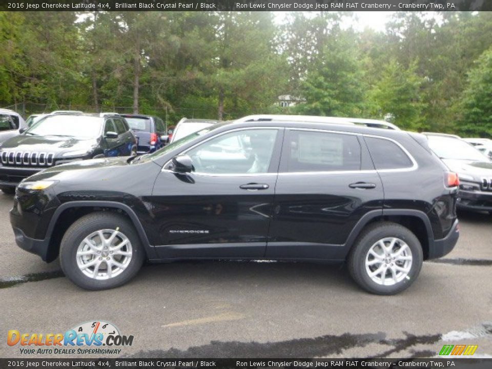 2016 Jeep Cherokee Latitude 4x4 Brilliant Black Crystal Pearl / Black Photo #3