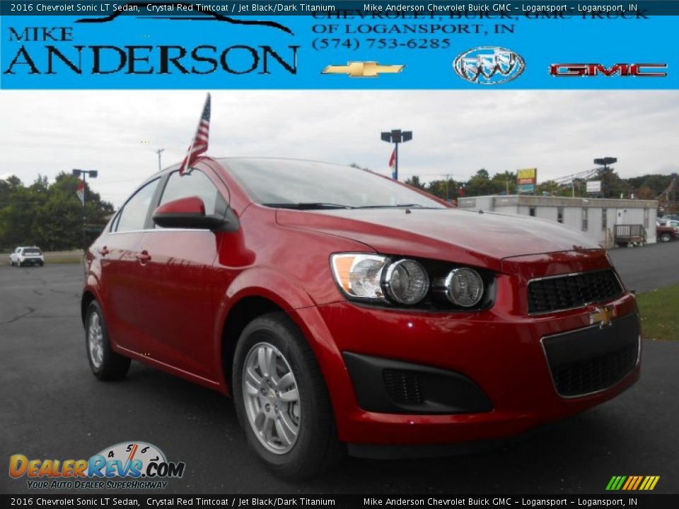 2016 Chevrolet Sonic LT Sedan Crystal Red Tintcoat / Jet Black/Dark Titanium Photo #1