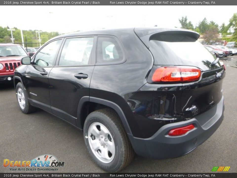2016 Jeep Cherokee Sport 4x4 Brilliant Black Crystal Pearl / Black Photo #5