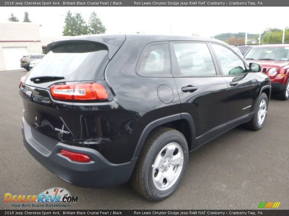 2016 Jeep Cherokee Sport 4x4 Brilliant Black Crystal Pearl / Black Photo #7