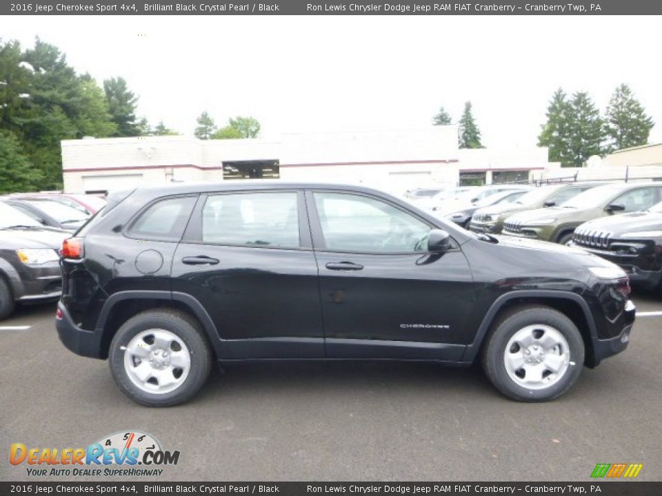 2016 Jeep Cherokee Sport 4x4 Brilliant Black Crystal Pearl / Black Photo #8