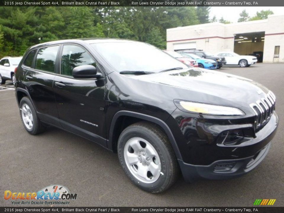 2016 Jeep Cherokee Sport 4x4 Brilliant Black Crystal Pearl / Black Photo #11