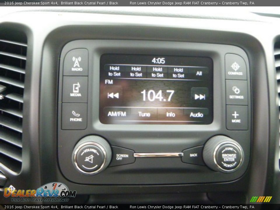 2016 Jeep Cherokee Sport 4x4 Brilliant Black Crystal Pearl / Black Photo #16