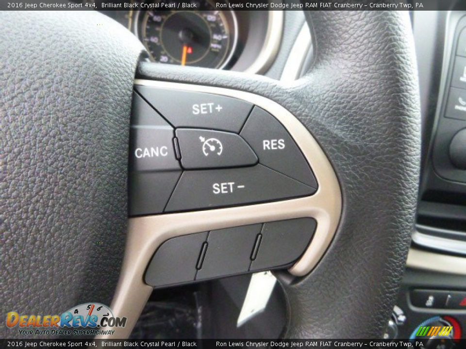 2016 Jeep Cherokee Sport 4x4 Brilliant Black Crystal Pearl / Black Photo #17