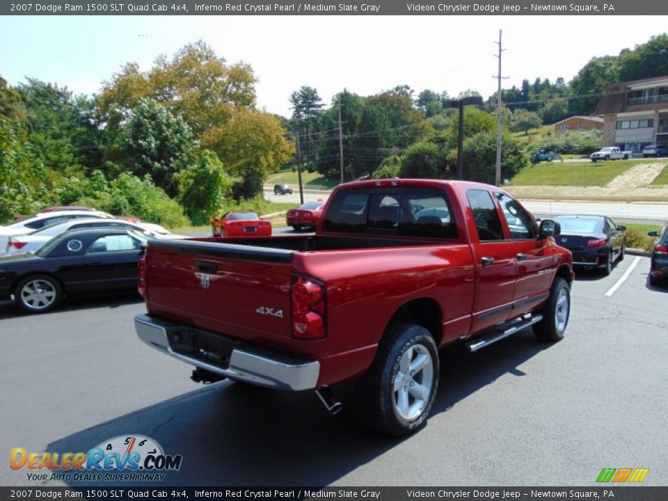 2007 Dodge Ram 1500 SLT Quad Cab 4x4 Inferno Red Crystal Pearl / Medium Slate Gray Photo #3