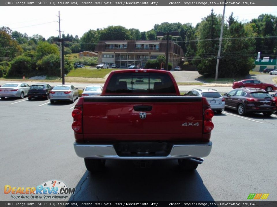 2007 Dodge Ram 1500 SLT Quad Cab 4x4 Inferno Red Crystal Pearl / Medium Slate Gray Photo #4