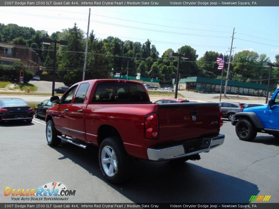 2007 Dodge Ram 1500 SLT Quad Cab 4x4 Inferno Red Crystal Pearl / Medium Slate Gray Photo #5