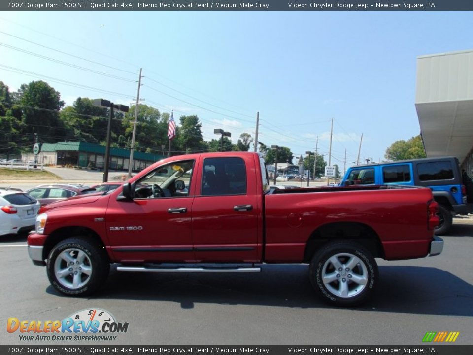 2007 Dodge Ram 1500 SLT Quad Cab 4x4 Inferno Red Crystal Pearl / Medium Slate Gray Photo #6