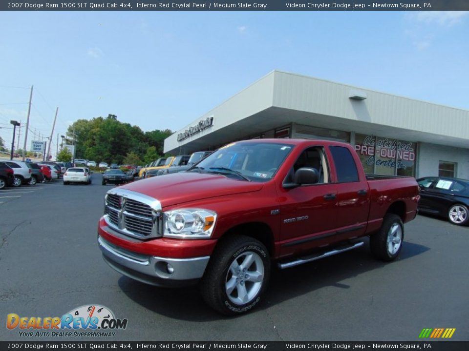 2007 Dodge Ram 1500 SLT Quad Cab 4x4 Inferno Red Crystal Pearl / Medium Slate Gray Photo #7