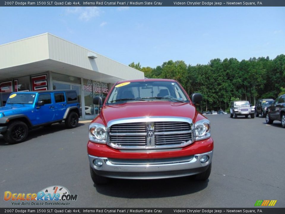 2007 Dodge Ram 1500 SLT Quad Cab 4x4 Inferno Red Crystal Pearl / Medium Slate Gray Photo #8