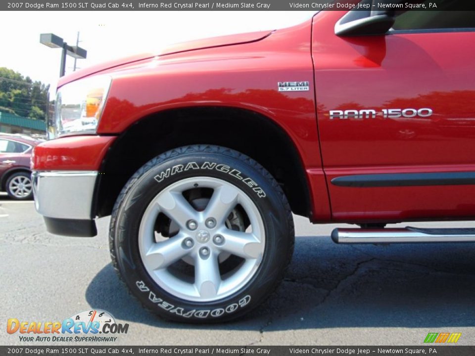 2007 Dodge Ram 1500 SLT Quad Cab 4x4 Inferno Red Crystal Pearl / Medium Slate Gray Photo #14