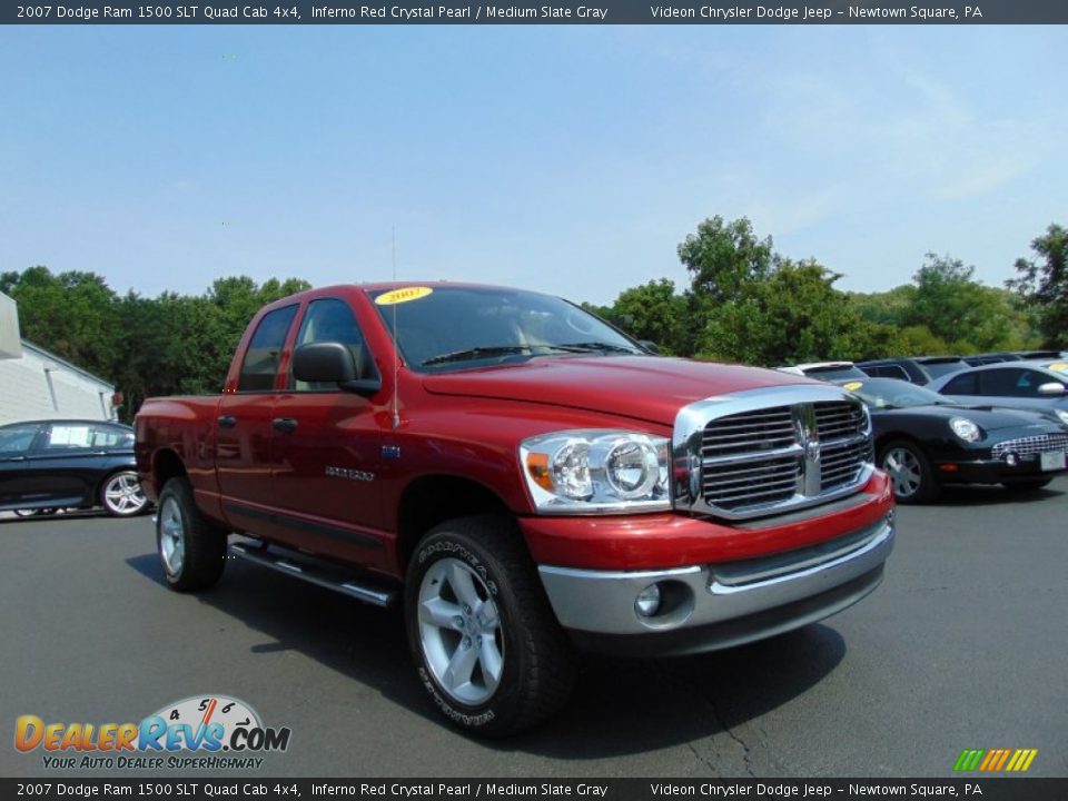 2007 Dodge Ram 1500 SLT Quad Cab 4x4 Inferno Red Crystal Pearl / Medium Slate Gray Photo #29