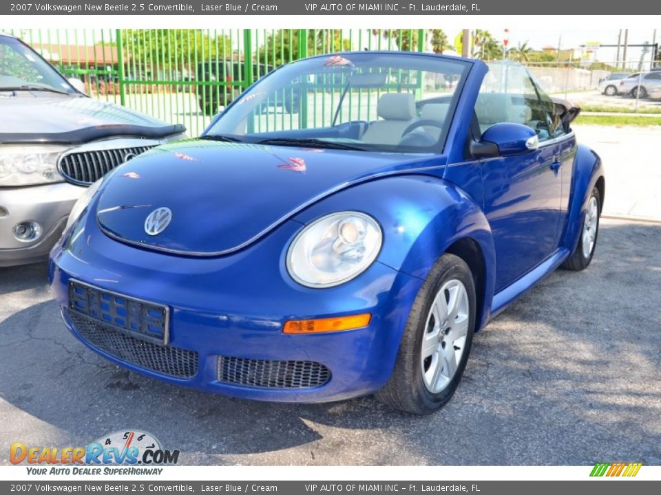 2007 Volkswagen New Beetle 2.5 Convertible Laser Blue / Cream Photo #3